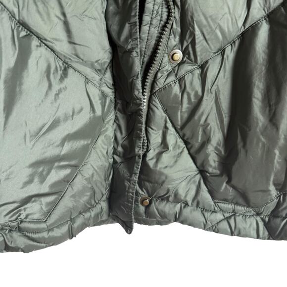 OOF Green Quilted Oversized Nylon High Neck Puffer Jacket Size XS - Picture 9 of 16